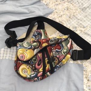Dior Kenny Scharf Saddle Crossbody Bag Jacquard